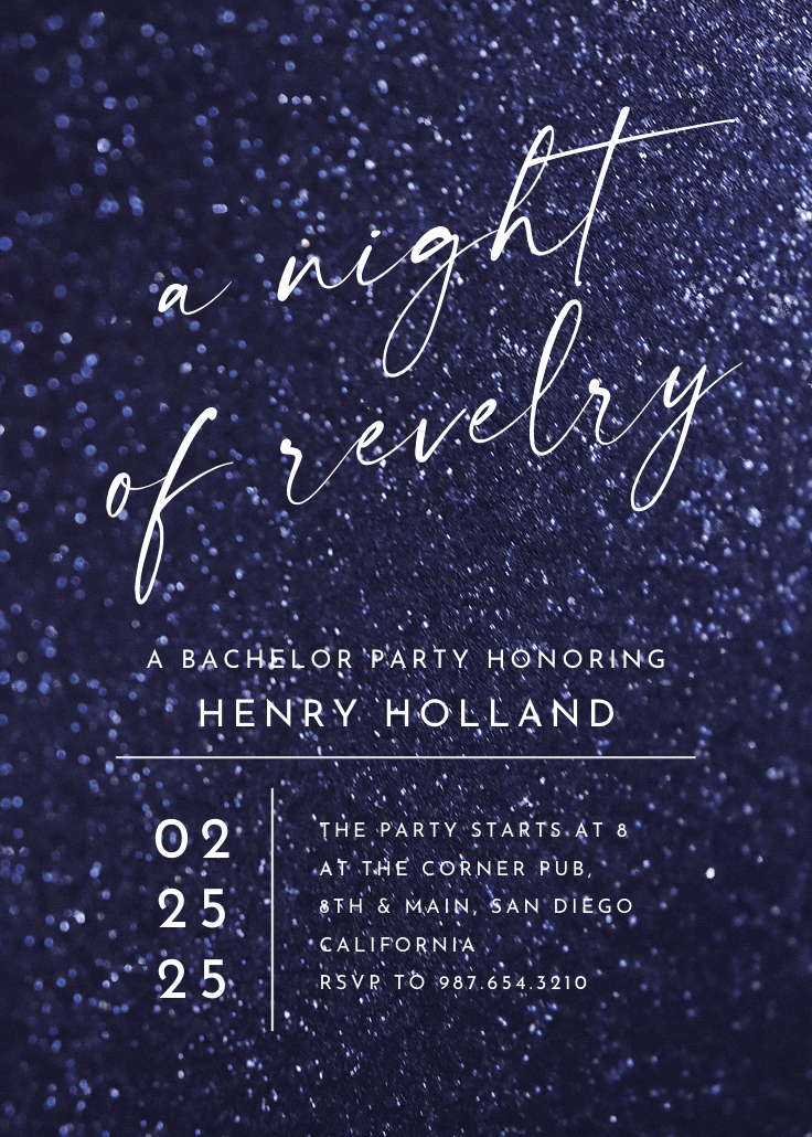Night of revelry - invitación para despedida de soltero